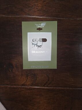 Sterling Silver Dragonfly Earrings - Olive/Green